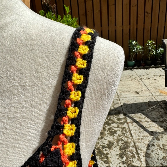 SHEIN- Hi/Low Sun Dress. Orange/Yellow Crotchet work @Hem/Neckline.Size S - Picture 6 of 9